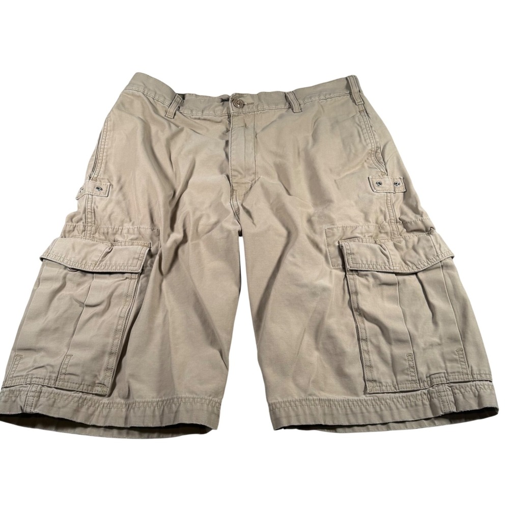 Levi's Workwear‎ Cargo Shorts Mens 33 (FITS 34) Tan Khaki Utility Cotton READ